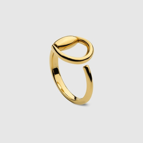 GUCCI 18k Gold Horsebit Motif Ring