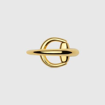 GUCCI 18k Gold Horsebit Motif Ring