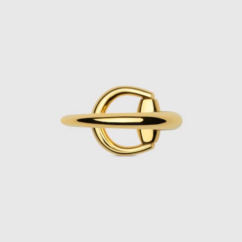 GUCCI 18k Gold Horsebit Motif Ring