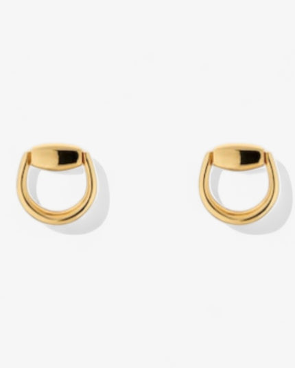 GUCCI 18k Gold Horsebit Stud Earrings