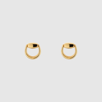 GUCCI 18k Gold Horsebit Stud Earrings