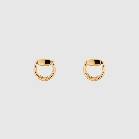 GUCCI 18k Gold Horsebit Stud Earrings