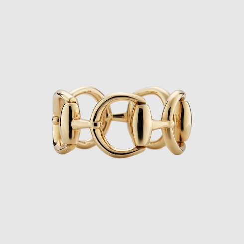 GUCCI 18k Gold Multi-Horsebit Wide Ring