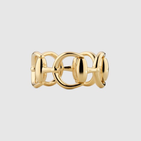 GUCCI 18k Gold Multi-Horsebit Wide Ring