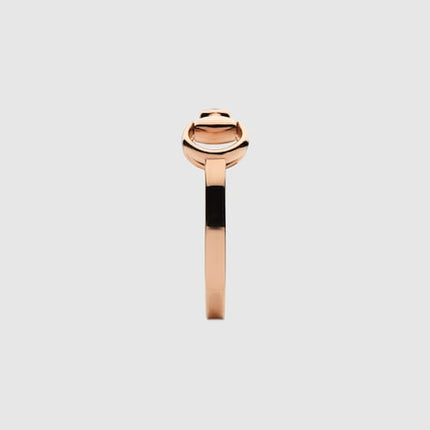 GUCCI 18k Rose Gold Horsebit Diamond Ring