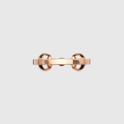 GUCCI 18k Rose Gold Horsebit Diamond Ring