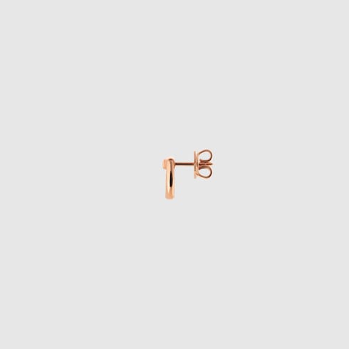 GUCCI 18k Rose Gold Horsebit Diamond Stud Earrings