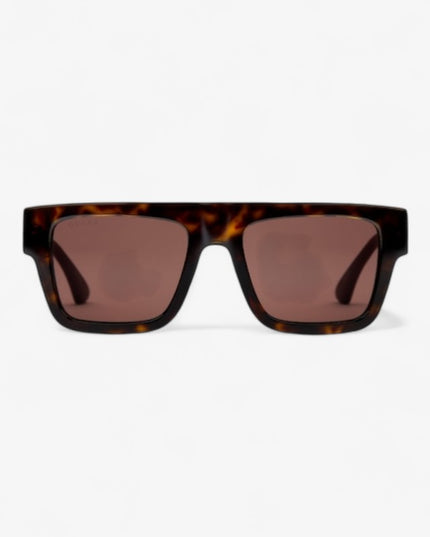 GUCCI GG1868S Square Sunglasses – Tortoiseshell with Blue-Red Temples