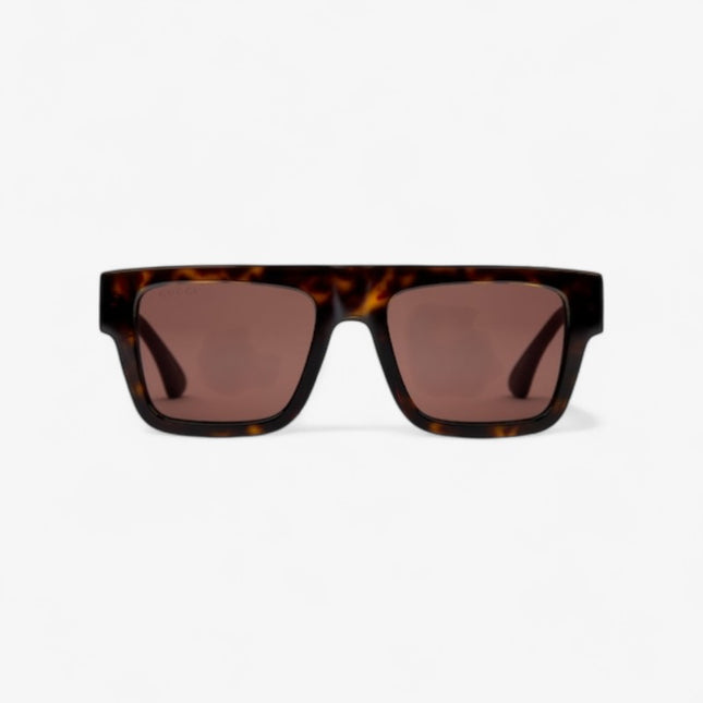 GUCCI GG1868S Square Sunglasses – Tortoiseshell with Blue-Red Temples