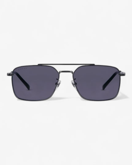 GUCCI GG1957SA Rectangular Sunglasses – Dark Ruthenium with Violet Lenses