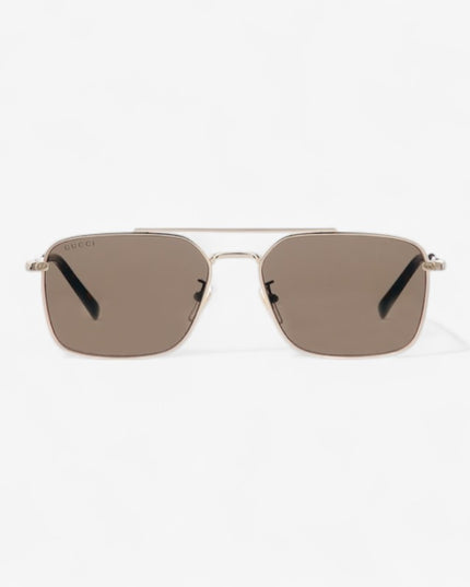 GUCCI GG1957SA Rectangular Sunglasses – Light Gold with Brown Lenses
