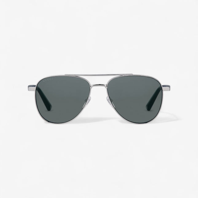 GUCCI GG1962S Aviator Sunglasses – Silver with Grey Lenses