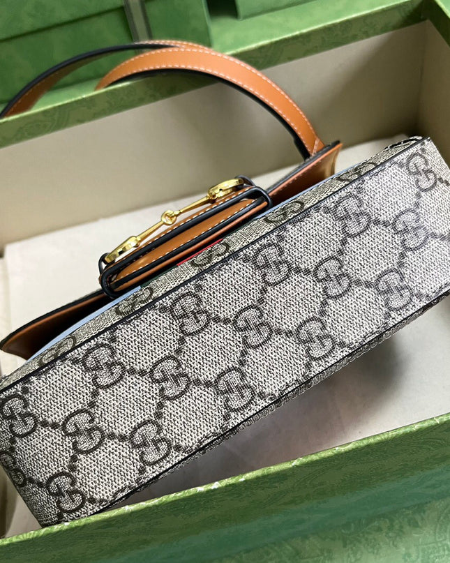 Gucci Horsebit 1955 Mini Shoulder Bag – Sky Blue Web Stripe Edition