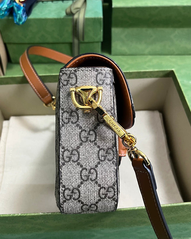 Gucci Horsebit 1955 Mini Shoulder Bag – Sky Blue Web Stripe Edition