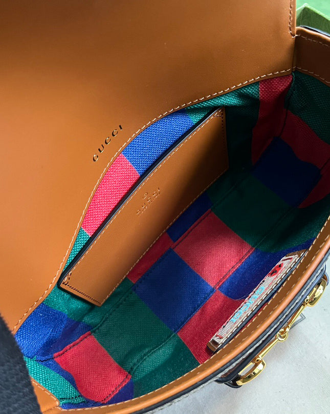 Gucci Horsebit 1955 Mini Shoulder Bag – Sky Blue Web Stripe Edition
