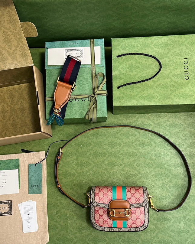 Gucci Horsebit 1955 Mini Shoulder Bag – Pink