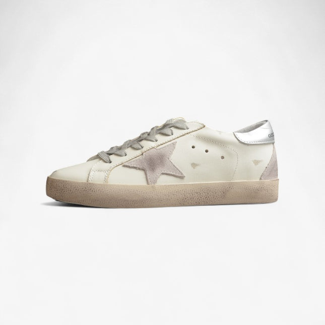 Golden Goose Super-Star Distressed Sneaker – White & Grey