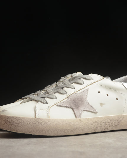 Golden Goose Super-Star Distressed Sneaker – White & Grey