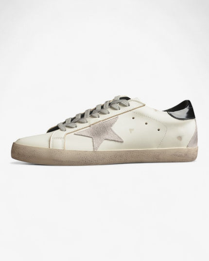 Golden Goose Super-Star Distressed Sneaker – White, Grey & Black