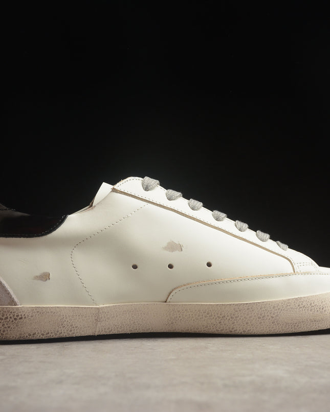Golden Goose Super-Star Distressed Sneaker – White, Grey & Black