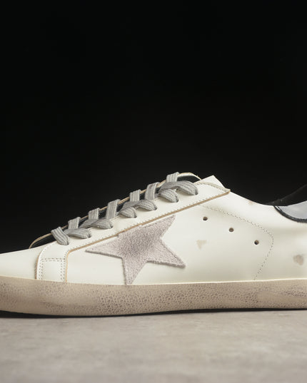 Golden Goose Super-Star Distressed Sneaker – White, Grey & Black