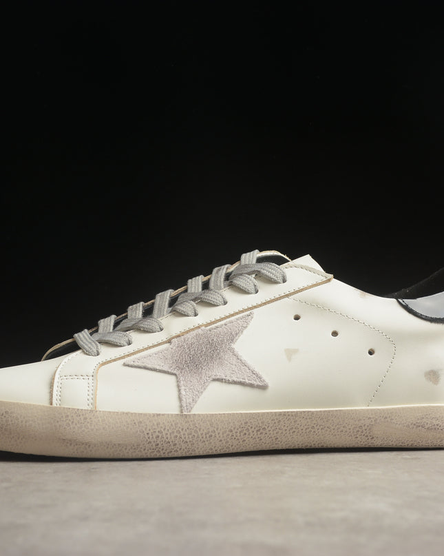 Golden Goose Super-Star Distressed Sneaker – White, Grey & Black