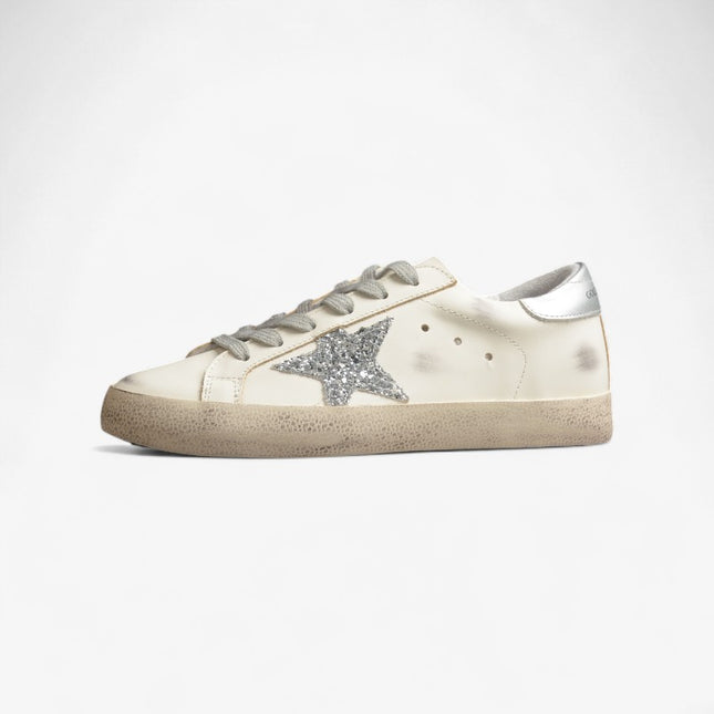 Golden Goose Super-Star Glitter Star Sneaker – Classic Grey