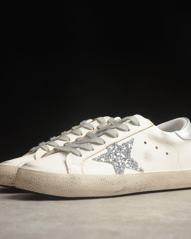 Golden Goose Super-Star Glitter Star Sneaker – Classic Grey