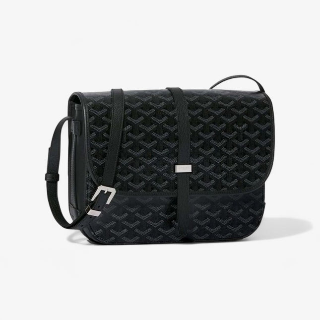 Goyard MM Belvédère Messenger Bag - Black Goyardine