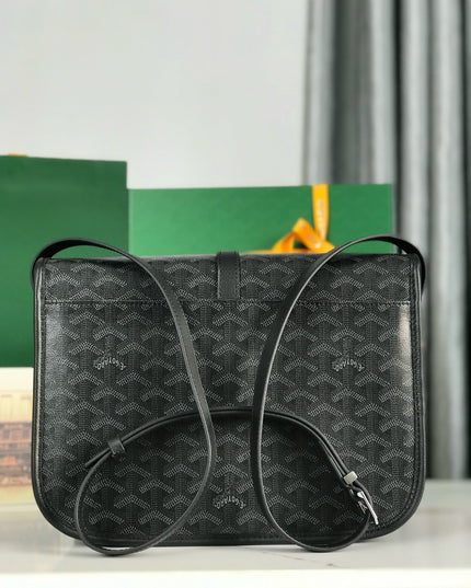 Goyard MM Belvédère Messenger Bag - Black Goyardine