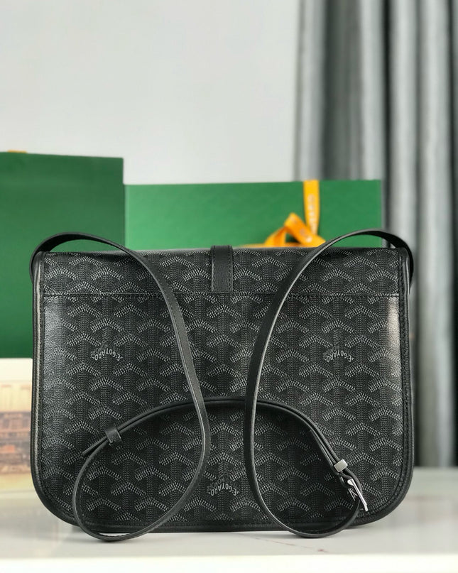 Goyard MM Belvédère Messenger Bag - Black Goyardine