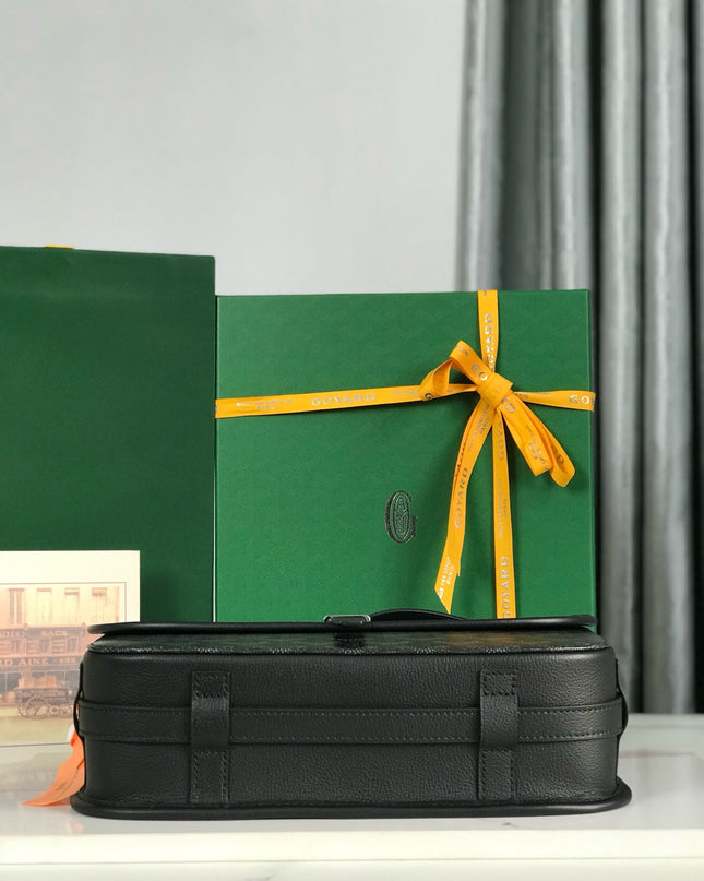 Goyard MM Belvédère Messenger Bag - Black Goyardine
