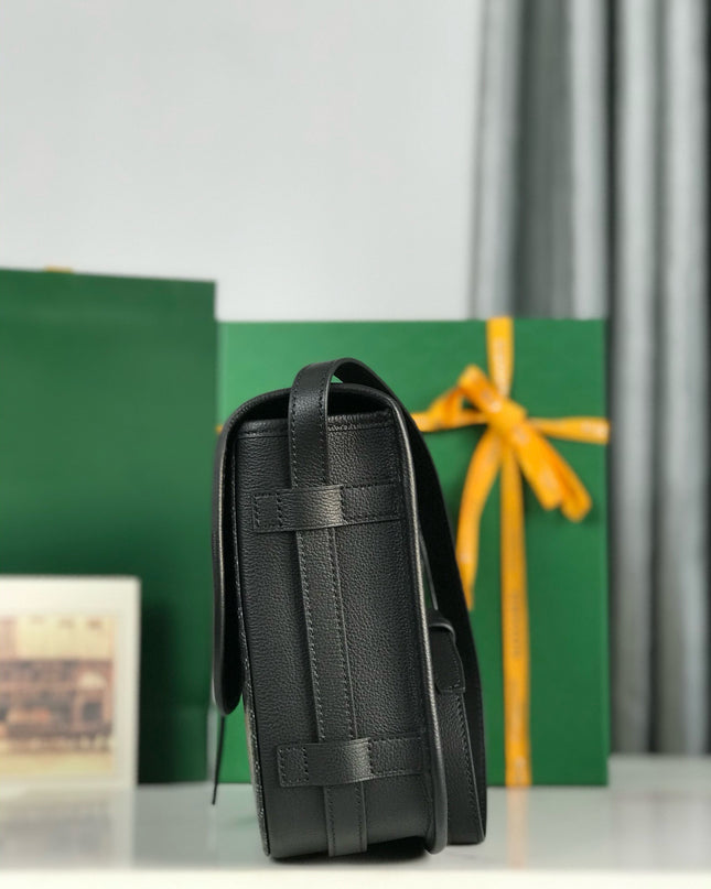 Goyard MM Belvédère Messenger Bag - Black Goyardine