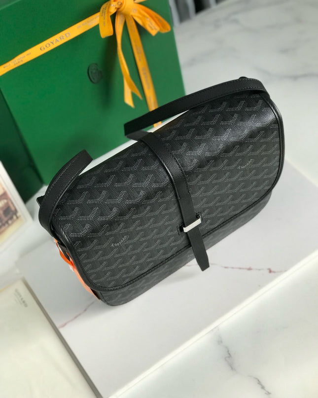 Goyard MM Belvédère Messenger Bag - Black Goyardine