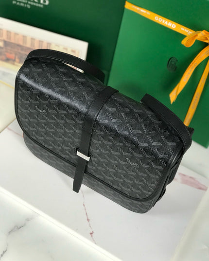 Goyard MM Belvédère Messenger Bag - Black Goyardine