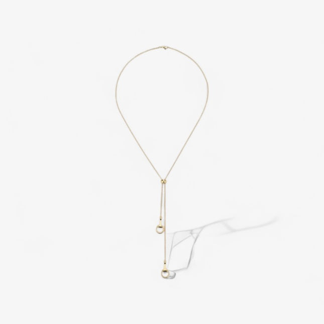 Gucci 18k Gold Double Horsebit Pendant Necklace