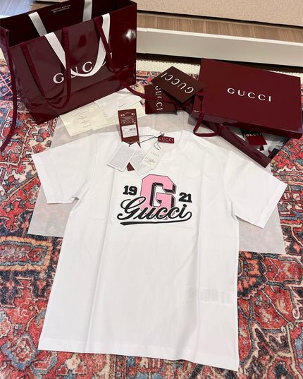 Gucci 1921 Collegiate‑Graphic Cotton‑Jersey T‑Shirt