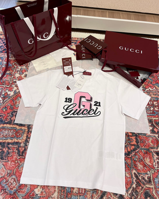 Gucci 1921 Collegiate‑Graphic Cotton‑Jersey T‑Shirt