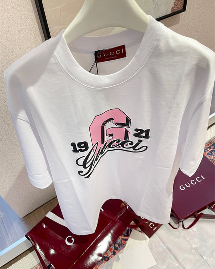 Gucci 1921 Collegiate‑Graphic Cotton‑Jersey T‑Shirt