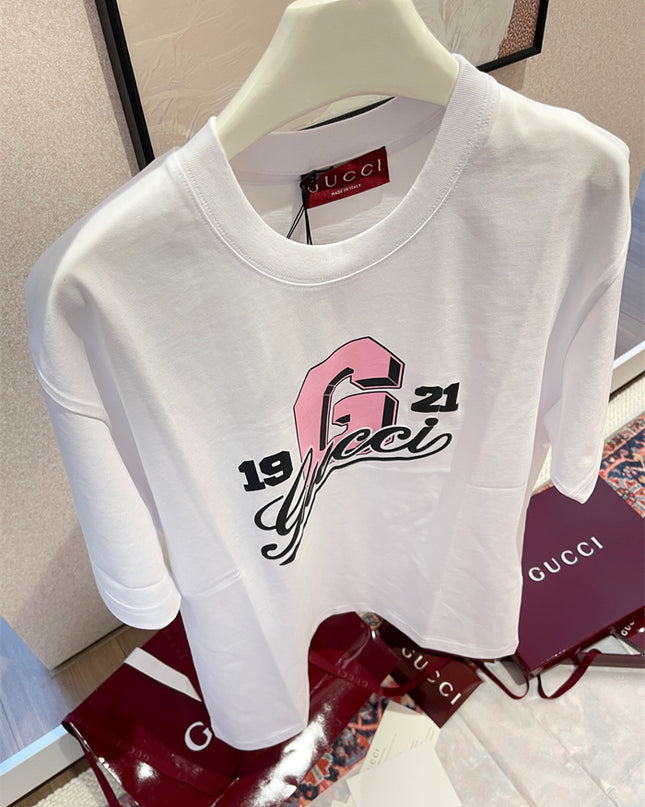 Gucci 1921 Collegiate‑Graphic Cotton‑Jersey T‑Shirt