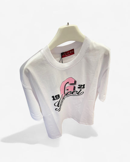Gucci 1921 Collegiate‑Graphic Cotton‑Jersey T‑Shirt
