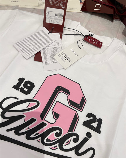 Gucci 1921 Collegiate‑Graphic Cotton‑Jersey T‑Shirt