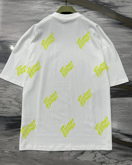 Gucci 2025SS Allover Neon Logo Print T-Shirt – Top Version