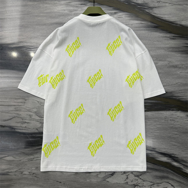 Gucci 2025SS Allover Neon Logo Print T-Shirt – Top Version