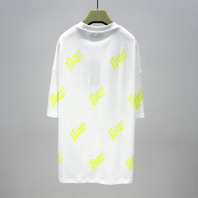 Gucci 2025SS Allover Neon Logo Print T-Shirt – Top Version