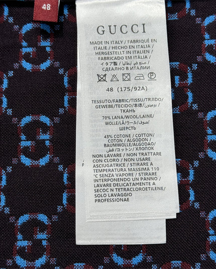Gucci 2025SS Blue Grid GG Pattern Shirt – Top Version