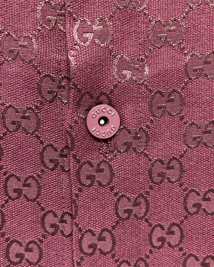 Gucci 2025SS Burgundy GG Jacquard Short Sleeve Shirt – Top Version