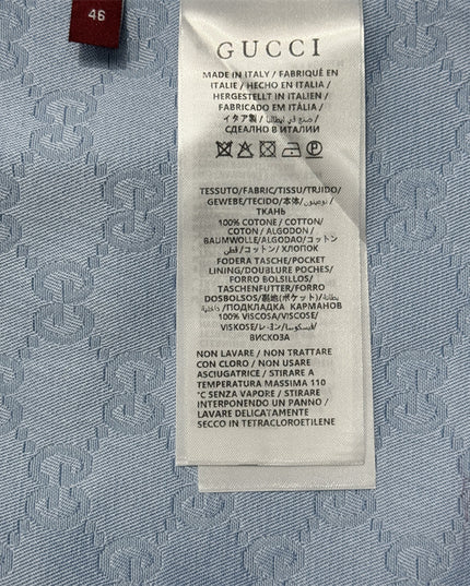 Gucci 2025SS Light Blue Jacquard Monogram Shirt – Top Version