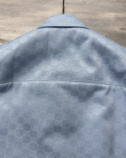 Gucci 2025SS Light Blue Jacquard Monogram Shirt – Top Version