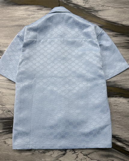 Gucci 2025SS Light Blue Jacquard Monogram Shirt – Top Version